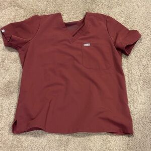 Figs Technically Collection Maroon Women’s Scrub Set
